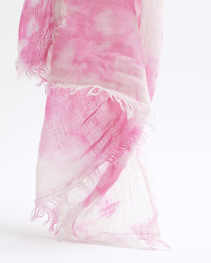 Pink tie dye lightweight scarf