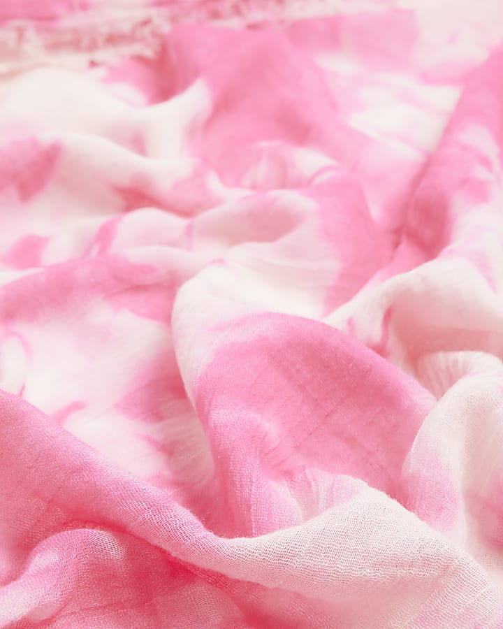 Pink tie dye lightweight scarf