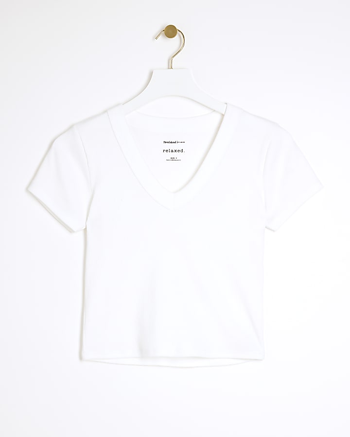 White V Neck Baby T-shirt