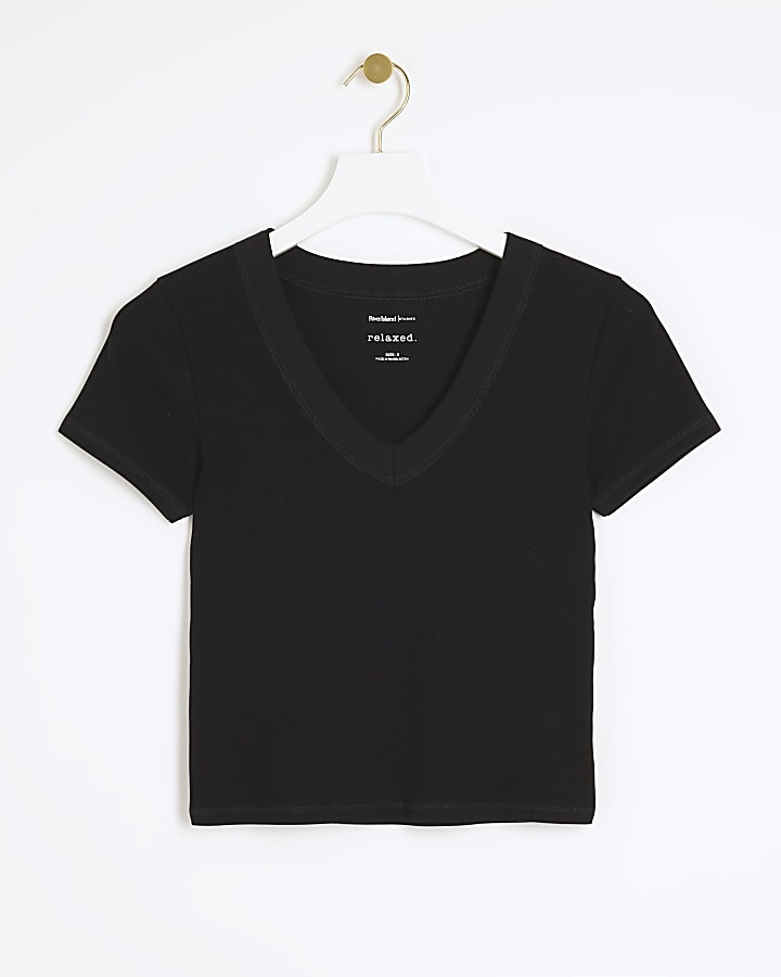 Black V Neck Baby T-shirt