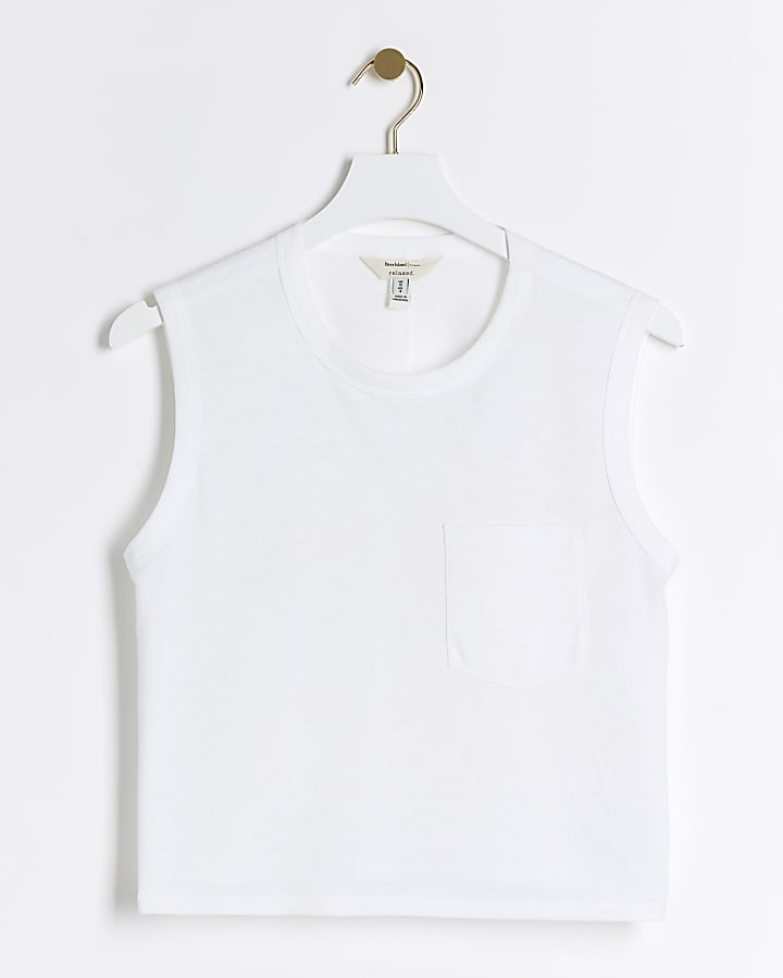 White boxy tank top