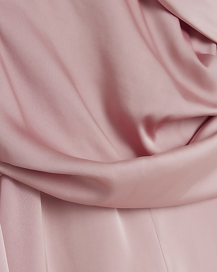 Pink one shoulder asymmetric playsuit
