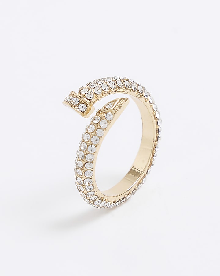 Gold Diamante Wrap Ring