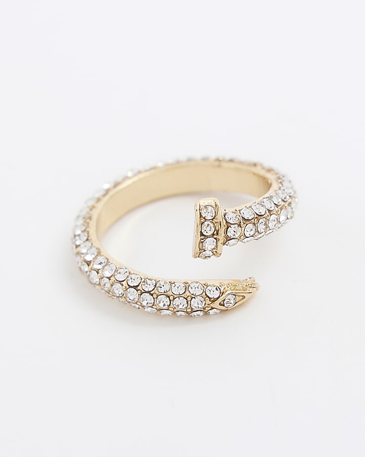 Gold Diamante Wrap Ring