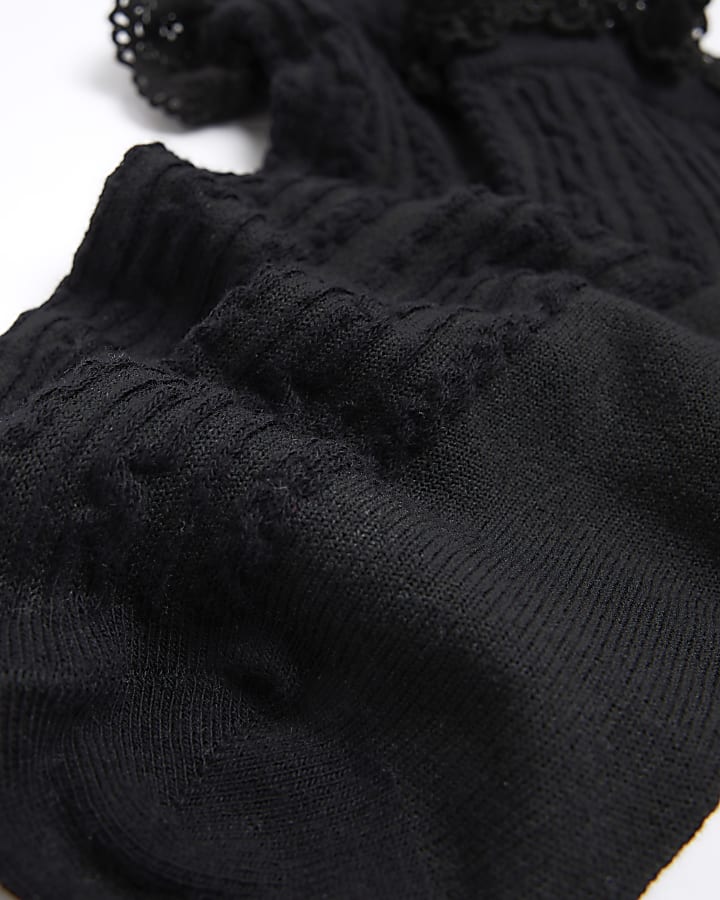 Black Lace Frill Socks