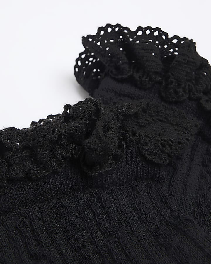 Black Lace Frill Socks