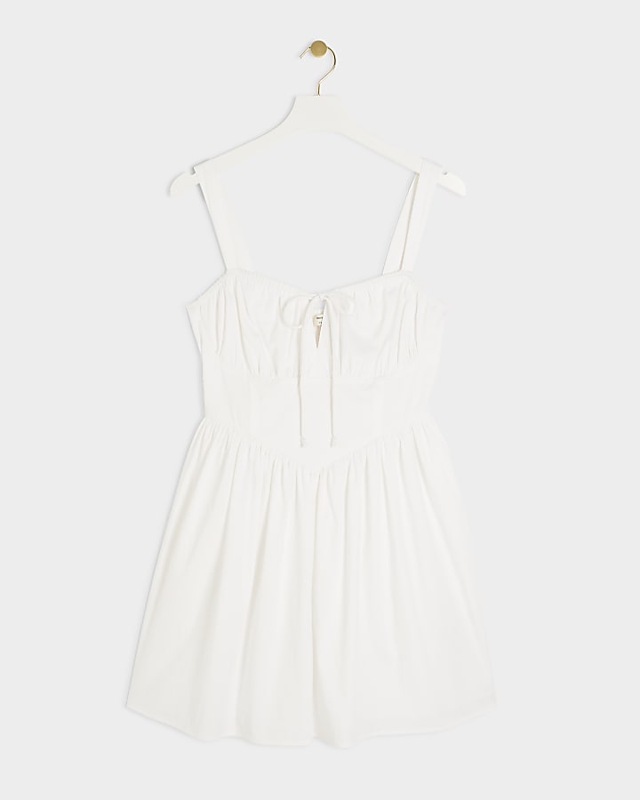 White skater mini dress