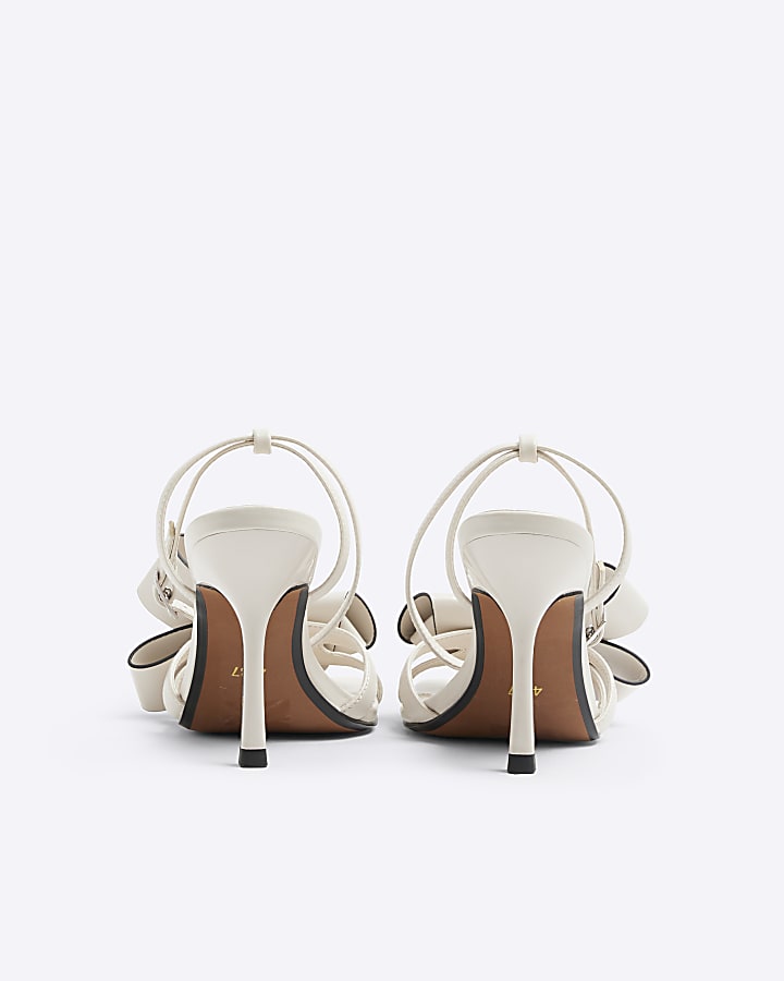 Cream Origami Bow Heeled Sandal