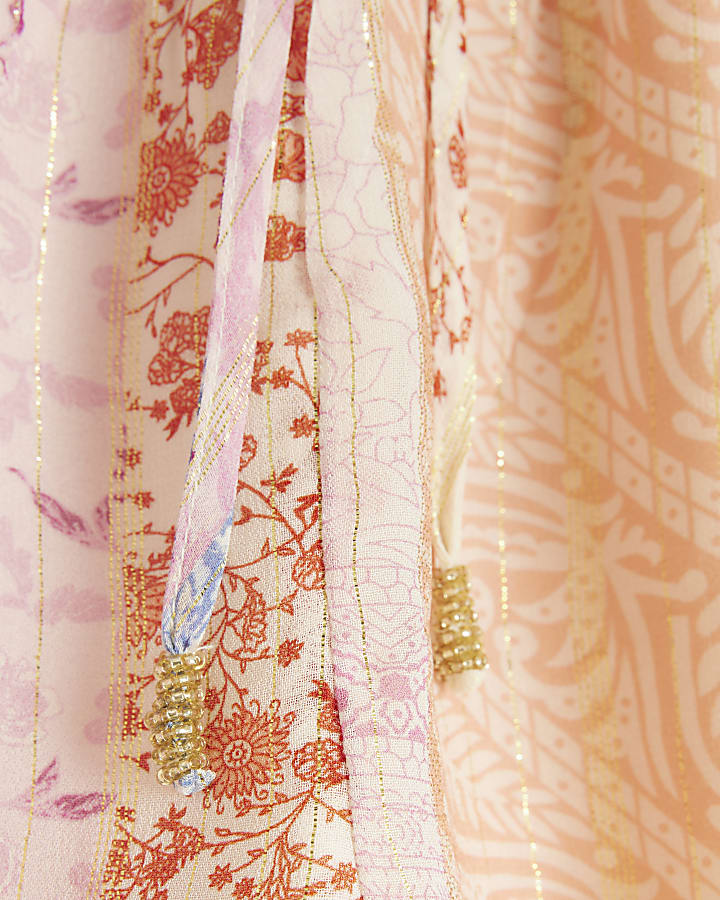 Pink floral pull on shorts