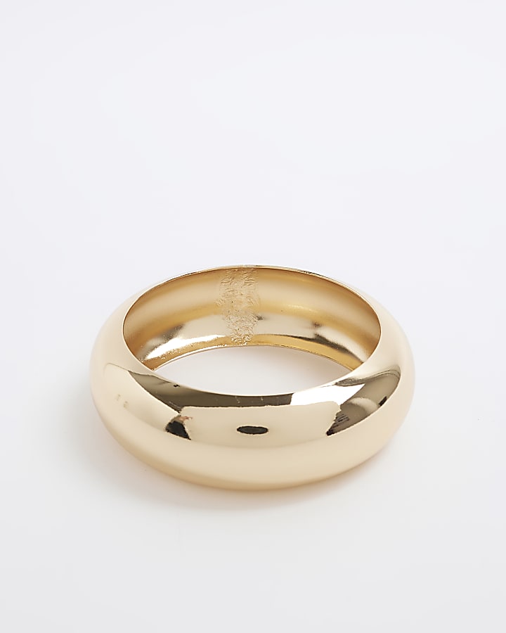 Gold colour smooth bangle bracelet