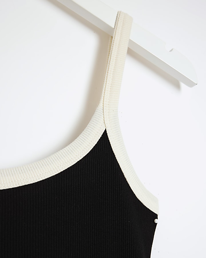Black ribbed bodycon maxi dress