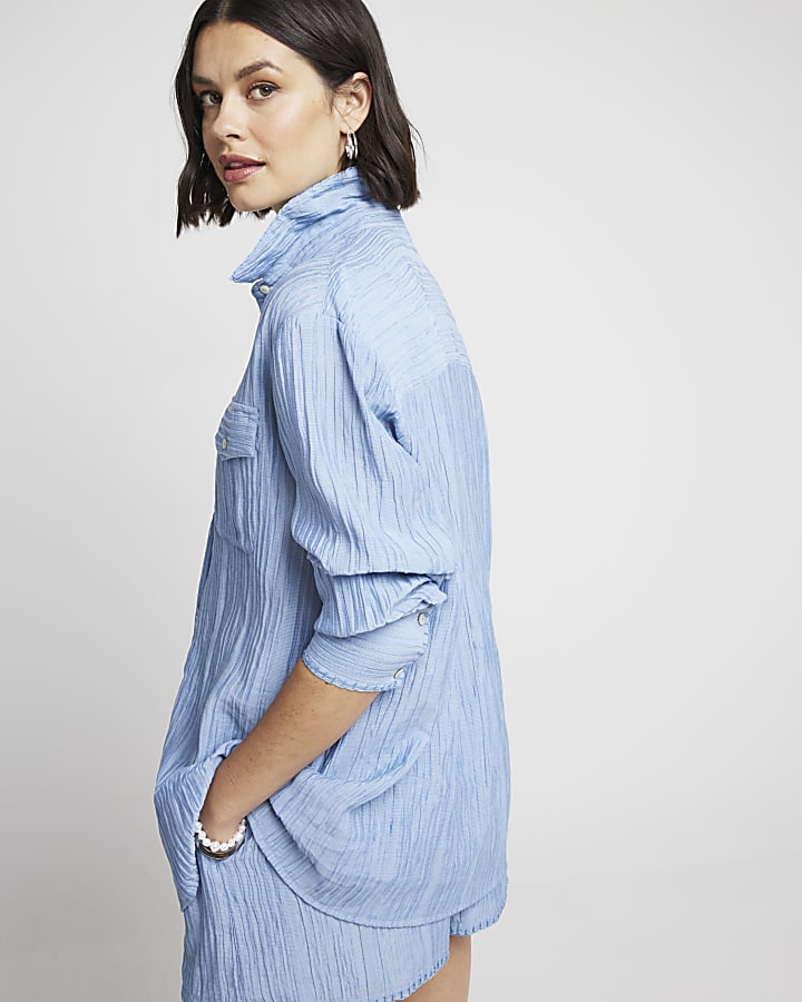 Blue textured shirt