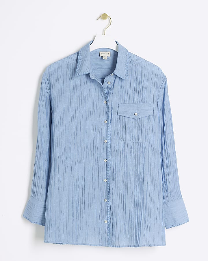 Blue textured shirt