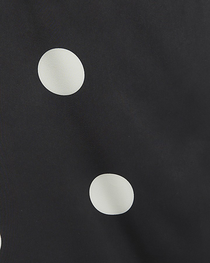 Black Spot print one Shoulder Top