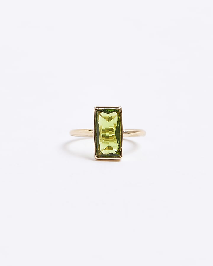 Gold colour stone ring