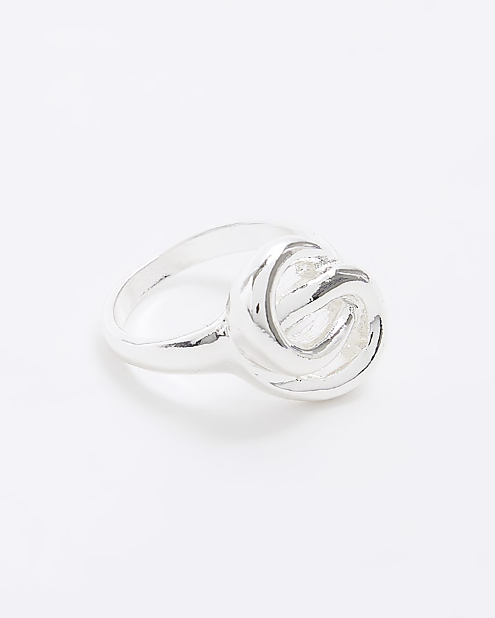 Silver colour knot ring