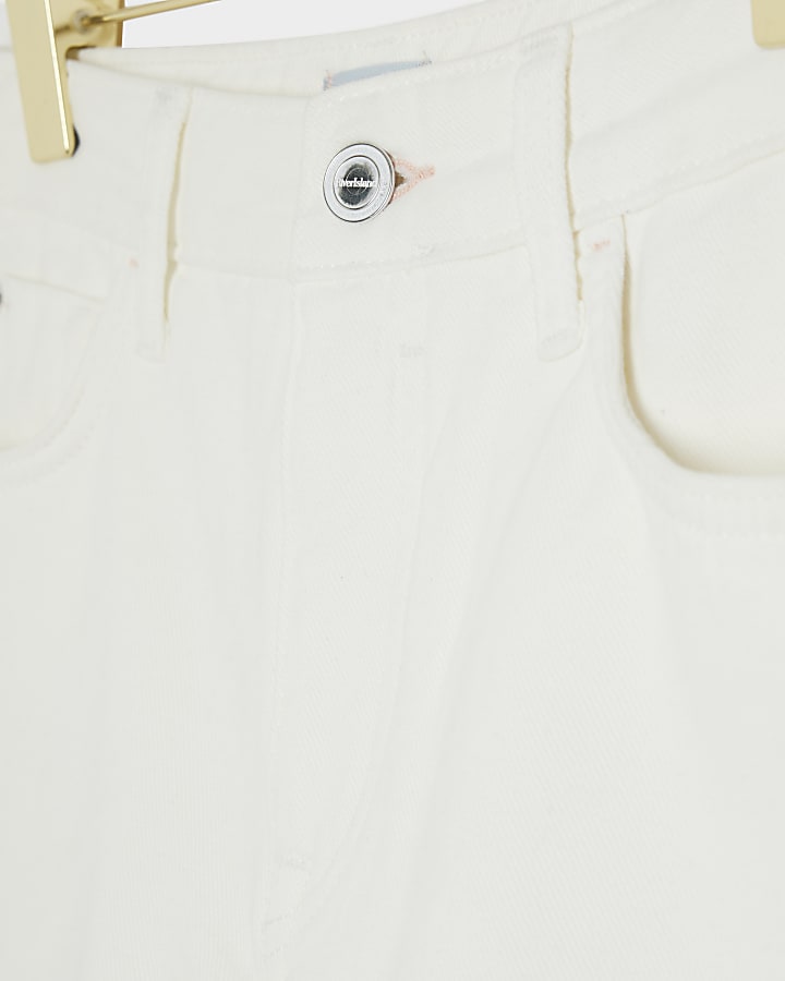 White A Line Denim Shorts