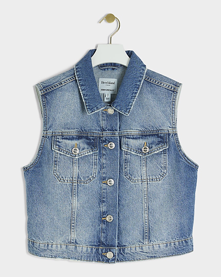 Blue denim gilet