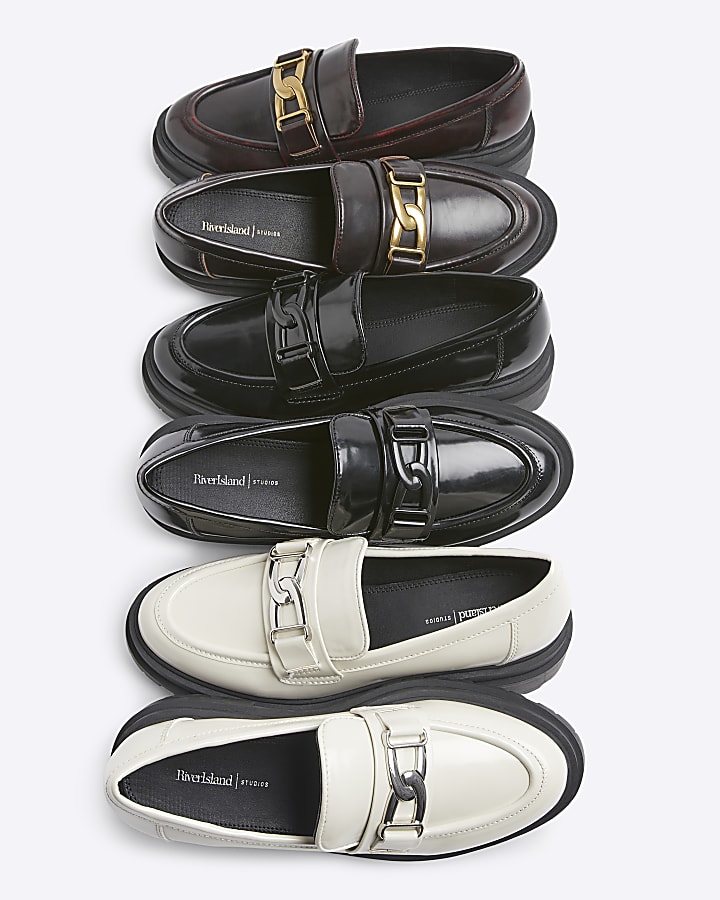 Black Trim Chunky Loafers