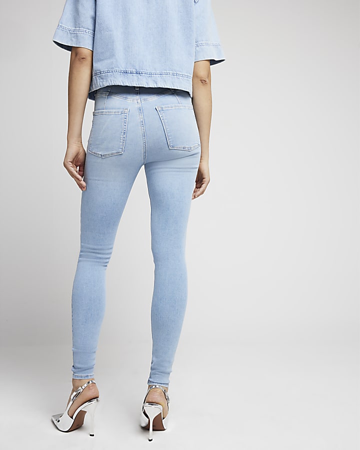 Light Blue high waisted super skinny jeans