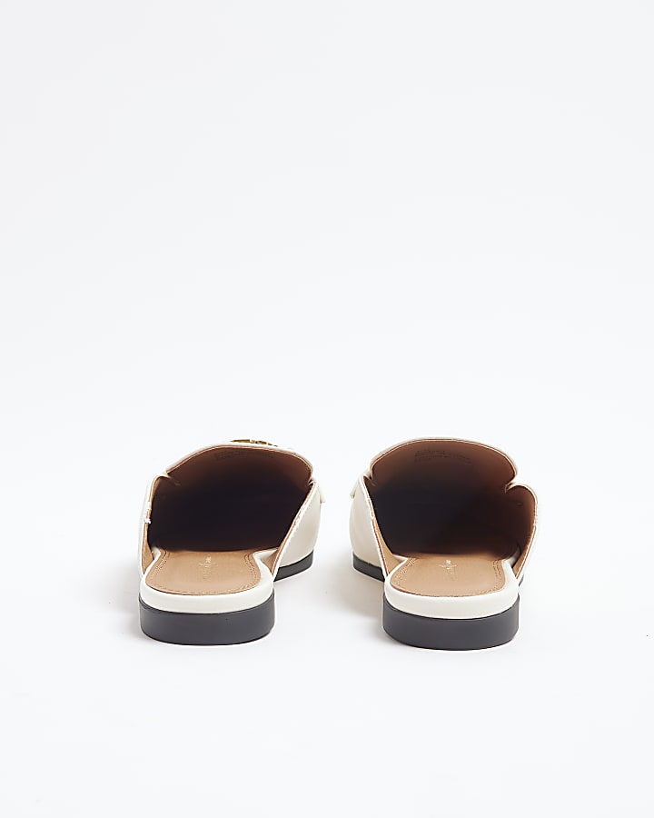 Cream Hardware backless Mule