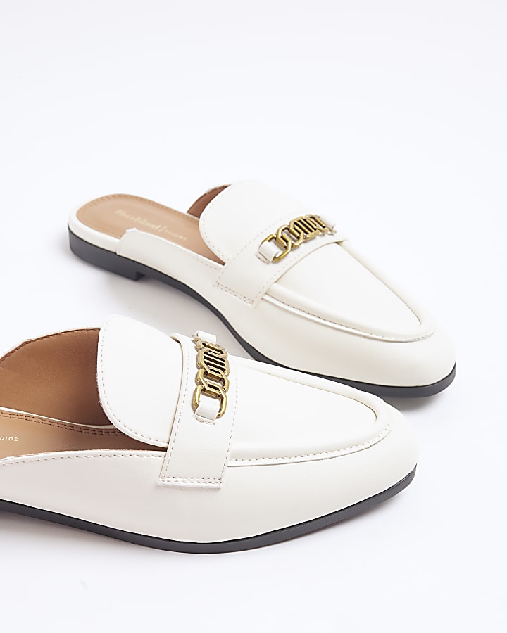 Cream Hardware backless Mule