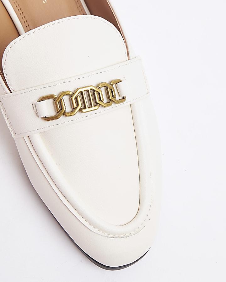 Cream Hardware backless Mule