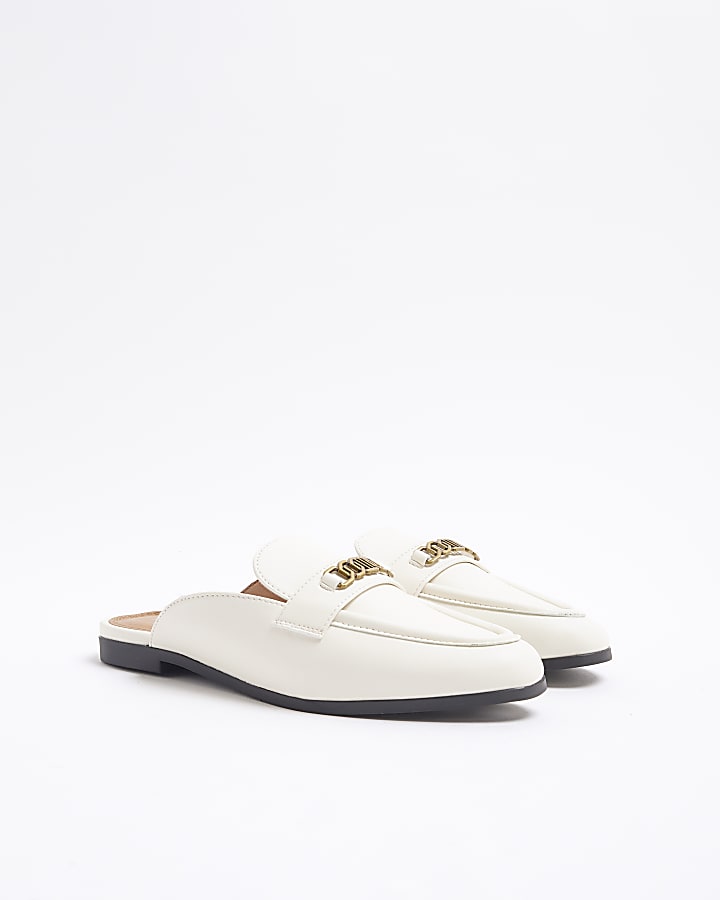 Cream Hardware backless Mule