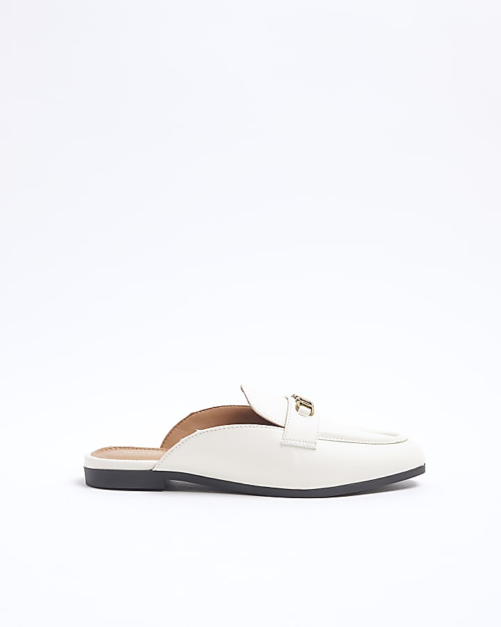 Cream Hardware backless Mule