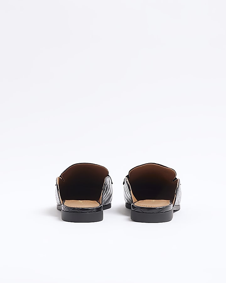 Black Hardware backless Mule