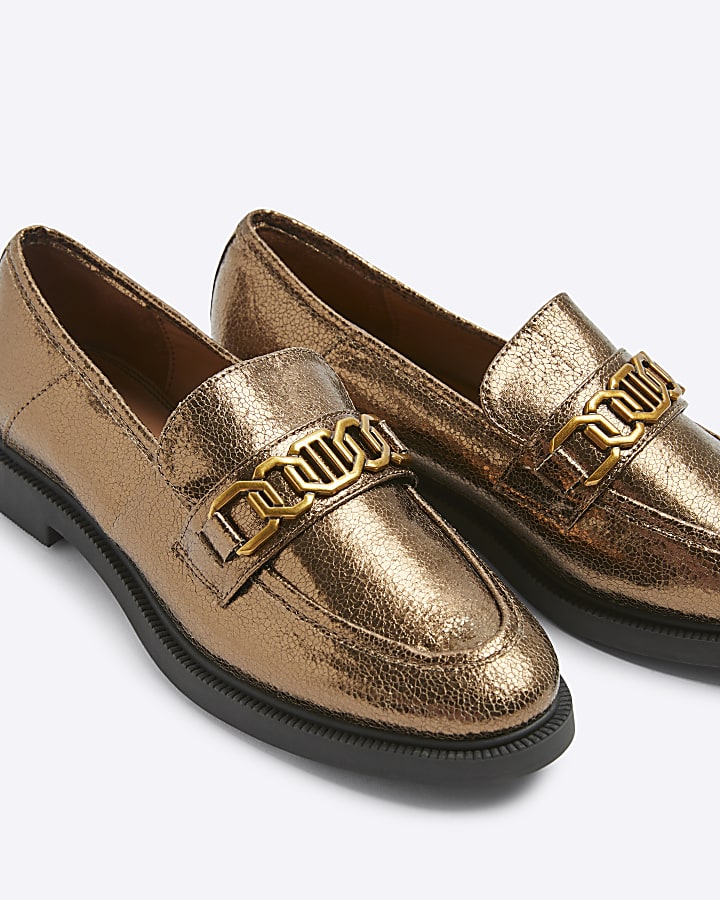 Bronze chain RI hardware loafers