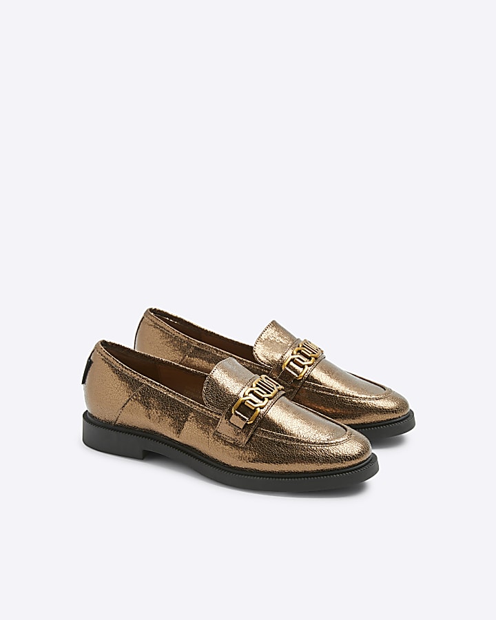 Bronze chain RI hardware loafers