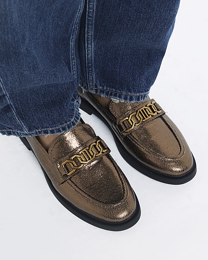 Bronze chain RI hardware loafers