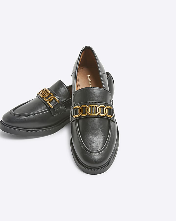 Black chain RI hardware loafers