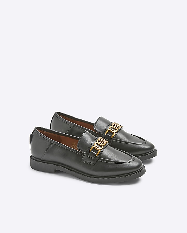 Black chain RI hardware loafers