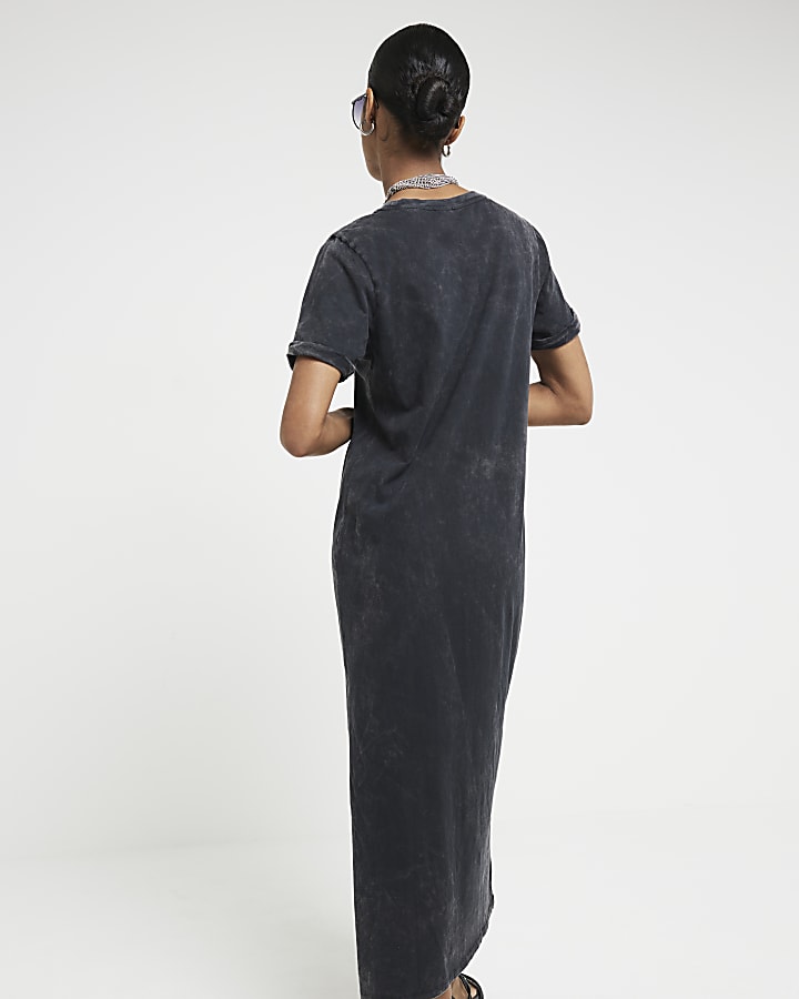 Grey Eagle Flame Rock Midi T-shirt Dress