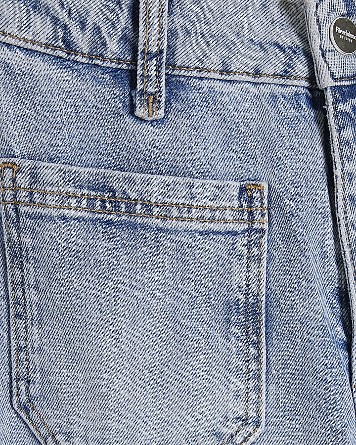 Petite Blue High Waisted Wide Leg Jeans