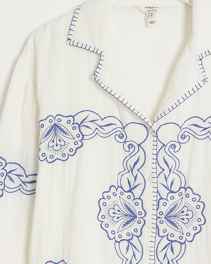 White embroidered shirt