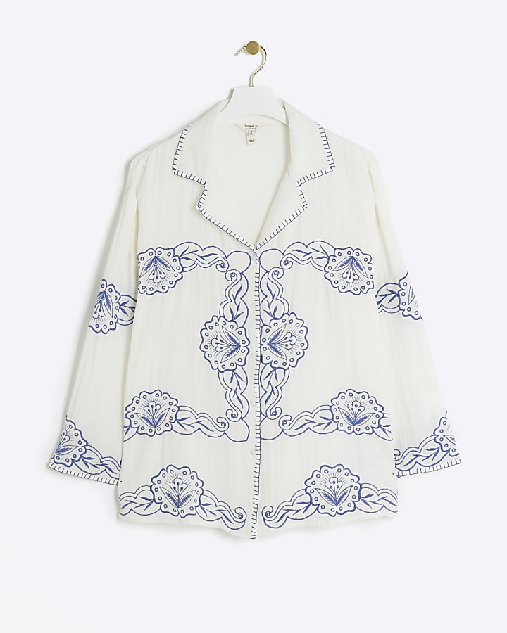 White embroidered shirt