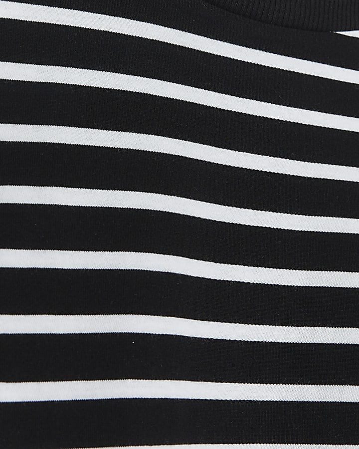 Plus black stripe rib cuff t-shirt