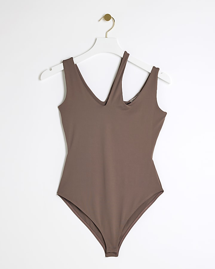 Brown Cut out bodysuit