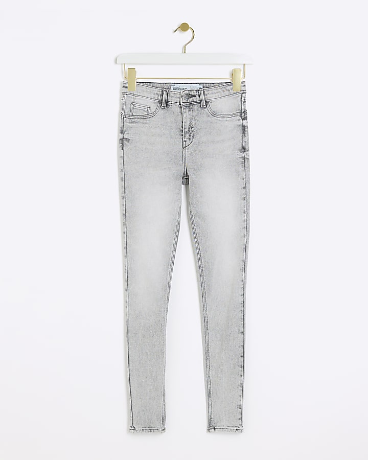 Grey mid rise Molly super skinny jeans