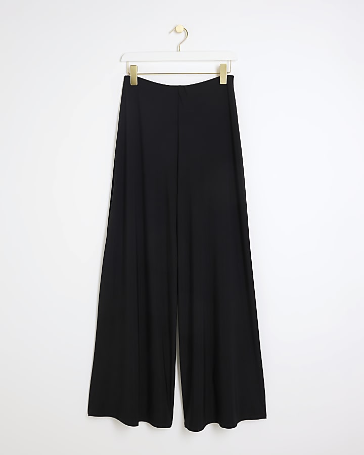 Black Wide Leg Smart Trousers