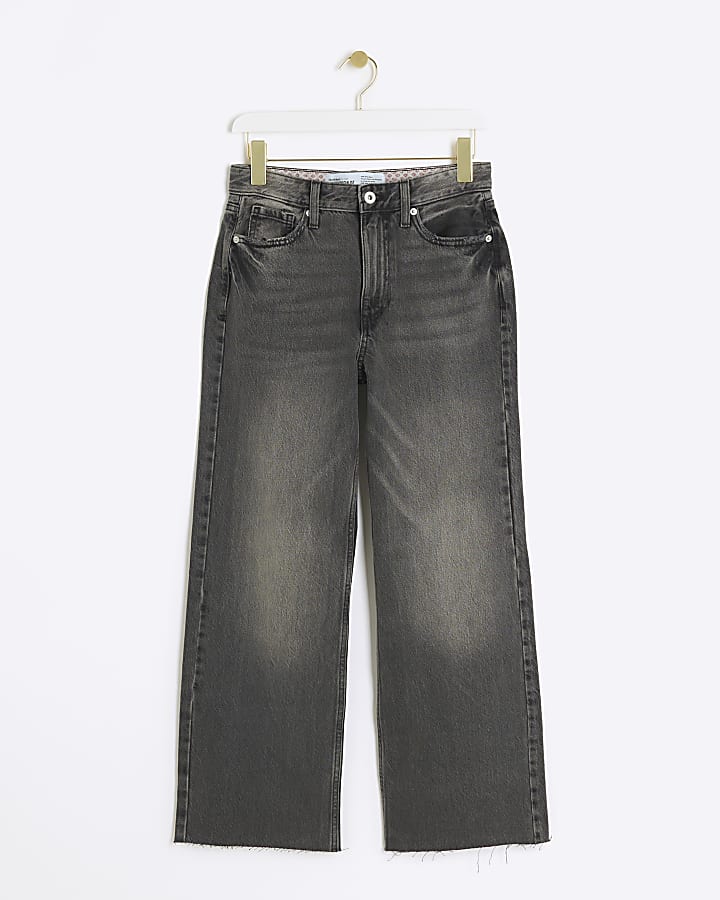 Black Faded Relaxed Straight Jeans