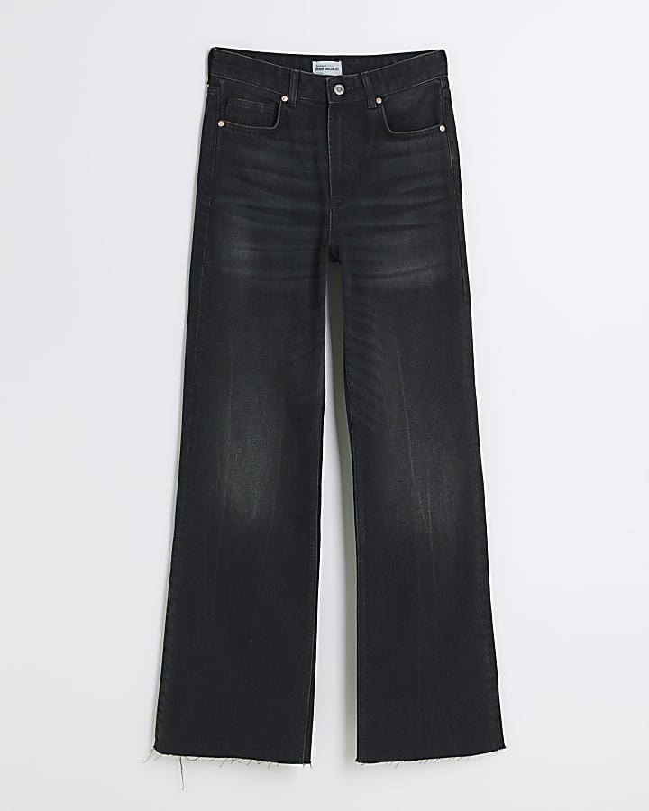 Black High Waisted Relaxed Straight Jeans