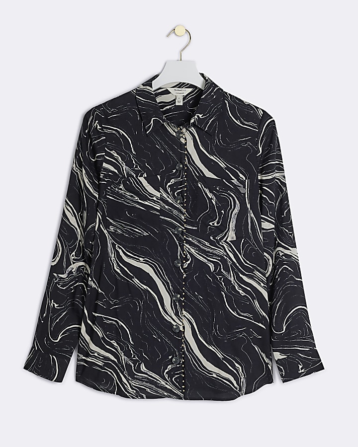 Black marble studded shirt