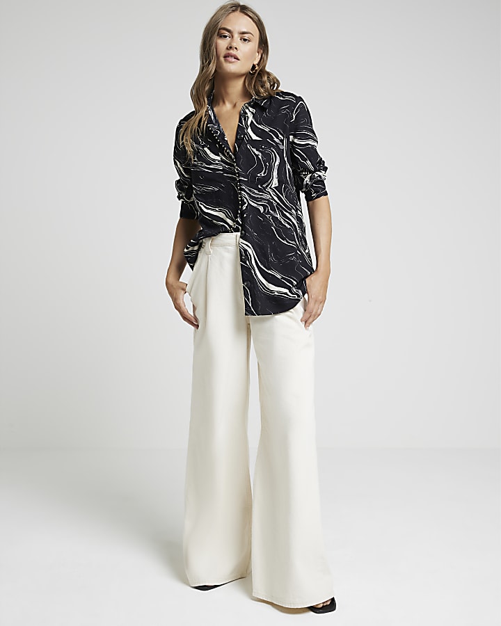 Black marble studded shirt