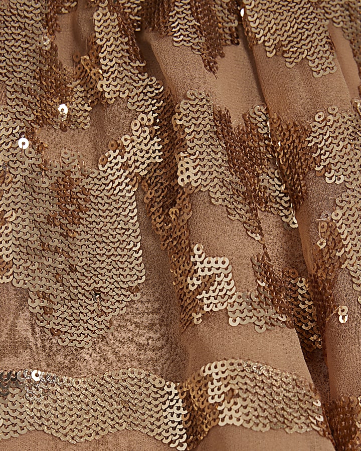 Rose gold sequin beach shorts