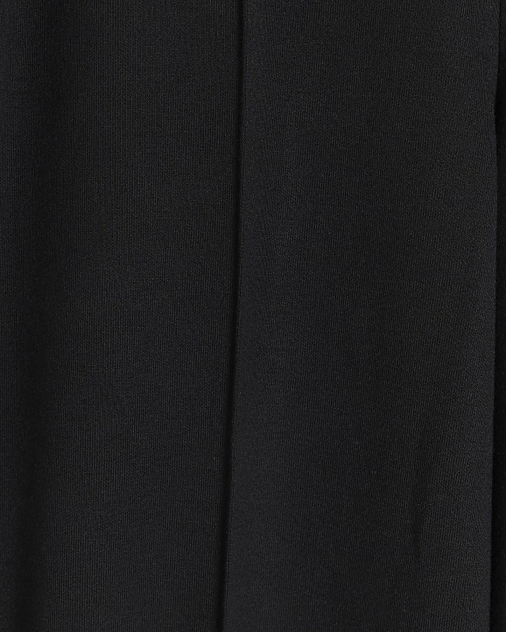 Black side piped stripe wide leg joggers