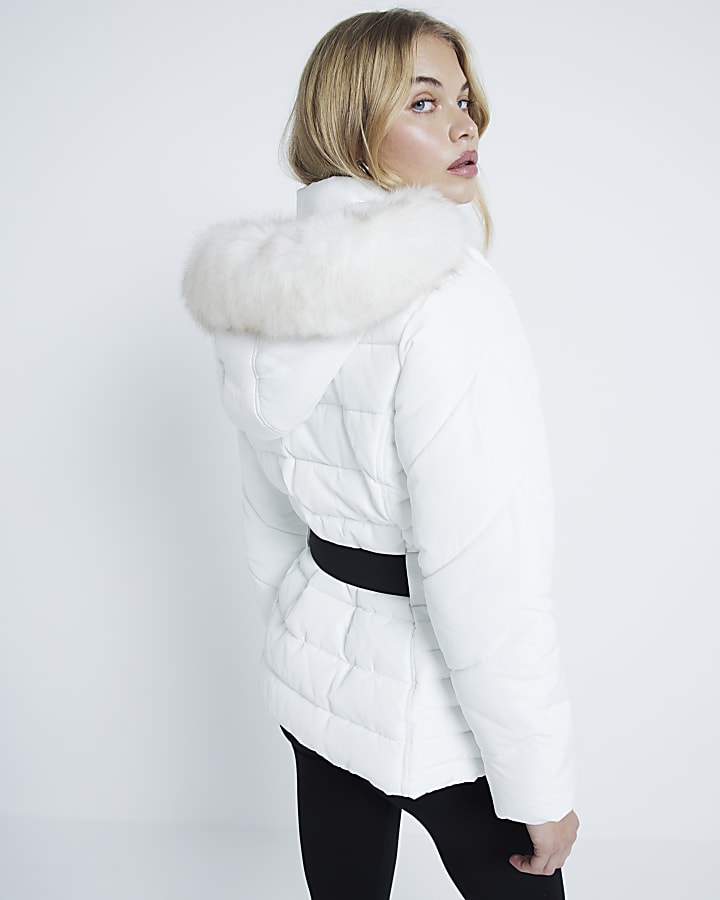 Cream Slim Padded Jacket